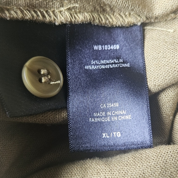 BB Dakota Olive Green Linen-Blend Short Sleeve Romper Size XL - Picture 11 of 12